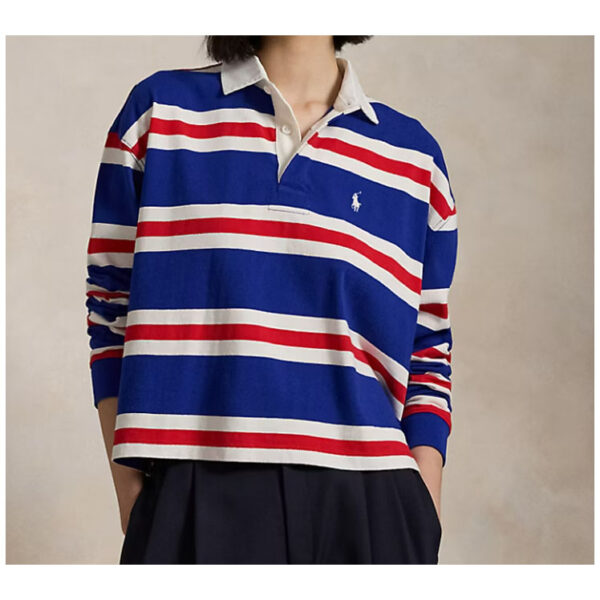 1 Polo Ralph Lauren 條紋短版平紋針織橄欖球衫