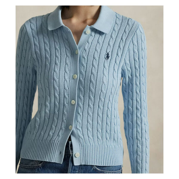 Polo Ralph Lauren 麻花針織純棉開襟衫