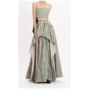 1 條紋層次裙