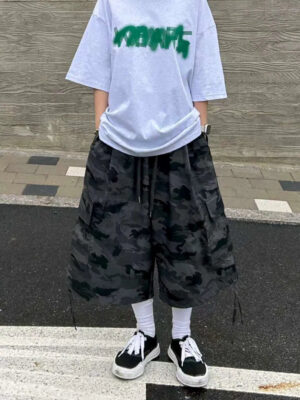 美式迷彩可束腿尼龍七分褲