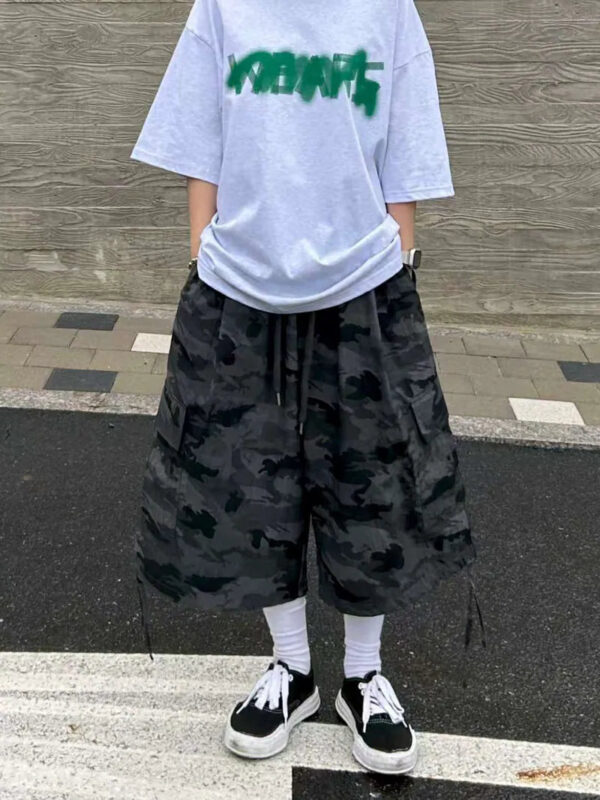 美式迷彩可束腿尼龍七分褲